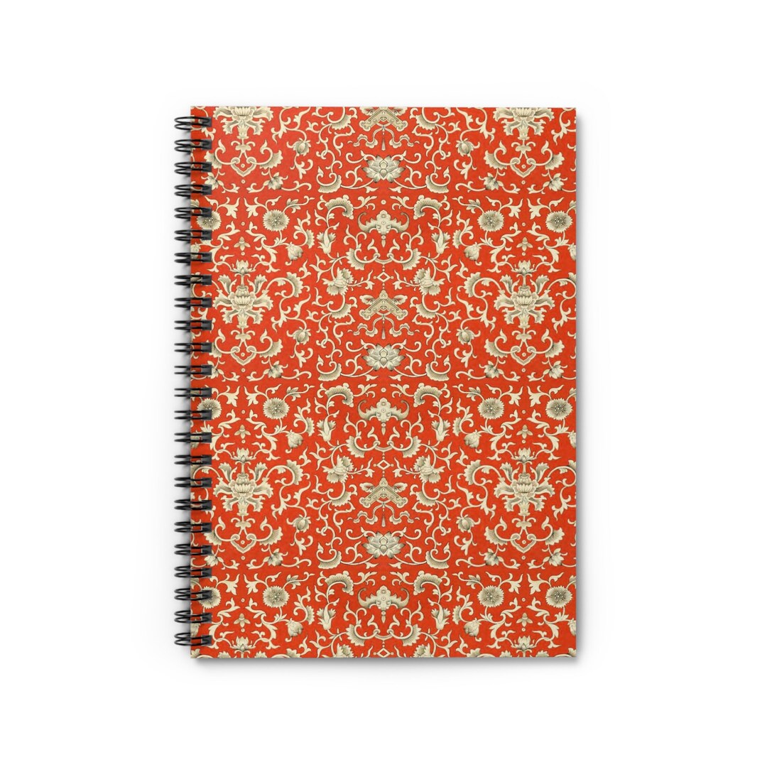 Chinese Floral Spiral Notebook: Oriental Ruled Line Journal - Etsy