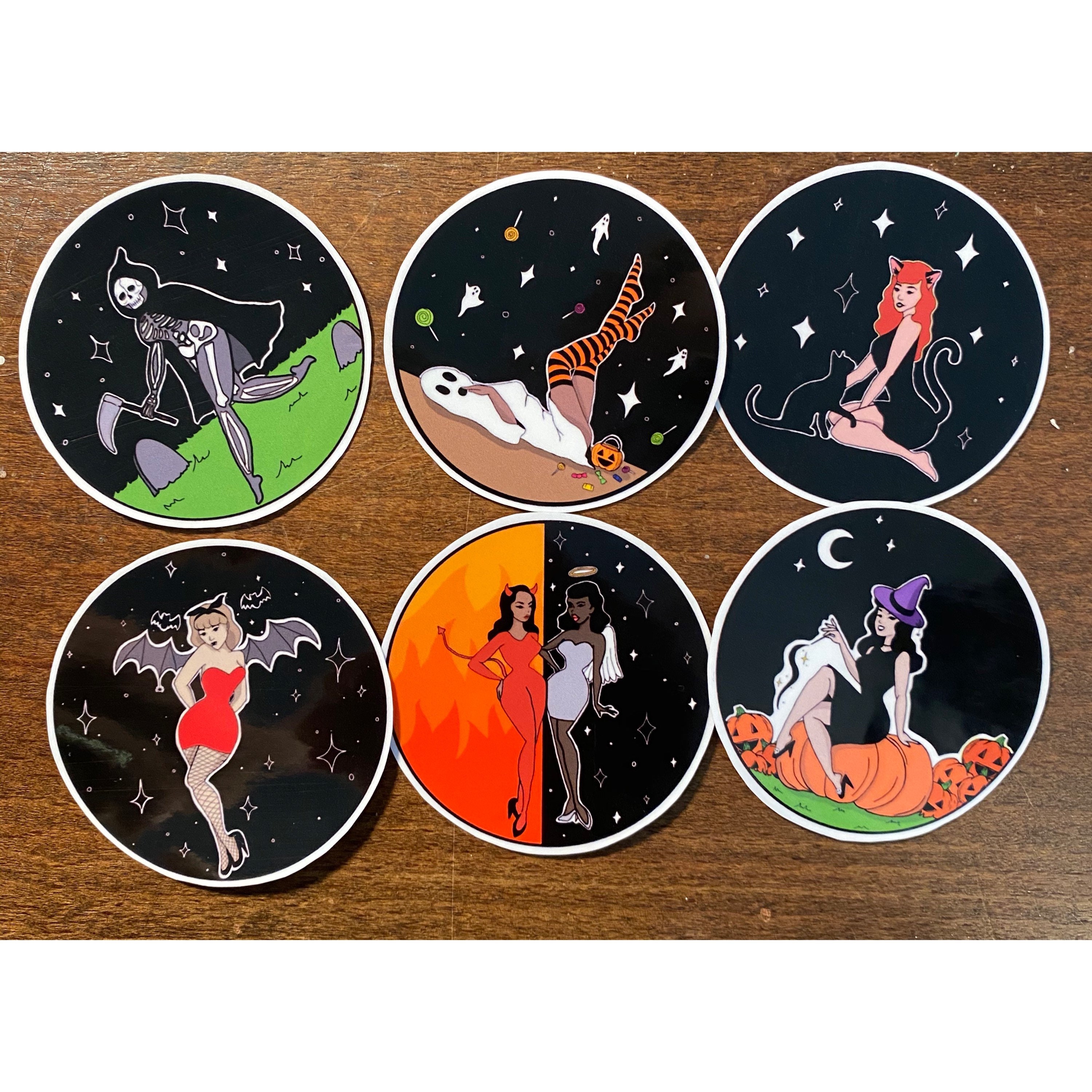 Spooky Pin Up Girl Stickers Etsy