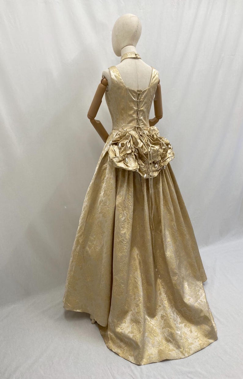 VTG Gold Ruffle Gown (M)