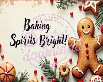 Christmas Cutting Board PNG, Vintage Cookie Design (Digital Download)