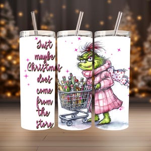 Gobelet de Noël sublimation designs 20 oz gobelet mince 20 oz, emballage de gobelet de Noël drôle de dessin animé de Noël