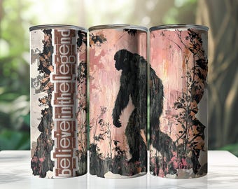 Envoltura para vaso de Pie Grande: Diseño de Sasquatch de 20 oz (descarga digital)