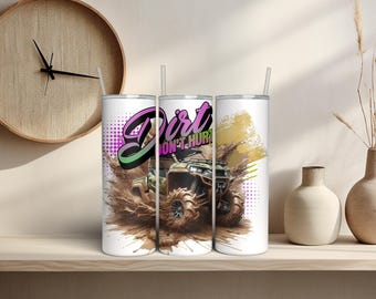 ATV Mudding Tumbler Wrap: 20 Oz Skinny Sublimation Design (Digital Download)