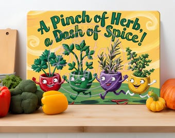 Funny Herbs Cutting Board Sublimation Design (Digital Download)