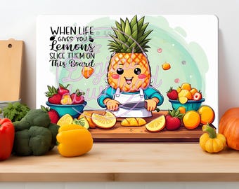 Funny Pineapple Cutting Board Sublimation Design (Digital PNG Download)