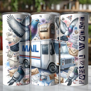 Mail Carrier Tumbler wrap Png Design Postal worker skinny tumbler Design Digital sublimation download Postal worker tumbler wrap