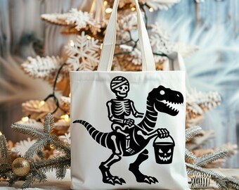 Halloween Dinosaur PNG Cut File Bundle: Mummy & Skeleton Designs