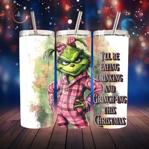 Lustige Grinch Weihnachten Tumbler Sublimation Design (Digitaler Download)