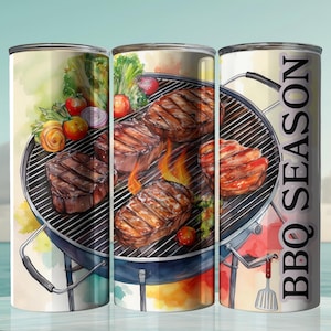 BBQ tumbler wrap 20 ounce skinny Tumbler wrap design BBQ tumbler digital instant download design 20oz wrap design