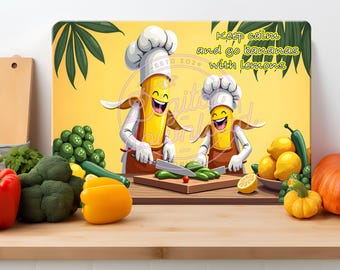 Funny Fruit Cutting Board Sublimation Design (Digital PNG)