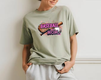 Trendy Baseball Mom T-Shirt Design: Sublimation PNG (Digital Download)