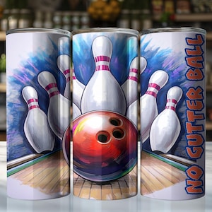 Bowling Tumbler Wrap: 20oz Skinny Sublimation Design (Digital Download)