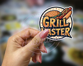 Grill Master clipartsticker, BBQ-ontwerp (PNG)