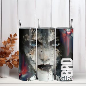 Bad Girl Tumbler Wrap: 20 oz Skinny Tumbler Sublimation Design (Digital Download)