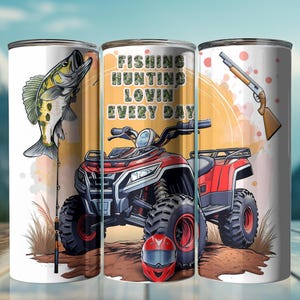 Fishing Hunting Tumbler Sublimation Wrap: 20 oz Skinny Design (PNG Digital Download)