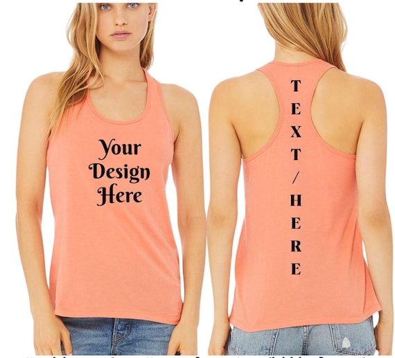 Custom Tank Top - Personalized Bella + Canvas Racerback Jersey Tank for Yoga & Fitness, Custom Women's Workout Shirt BC6008