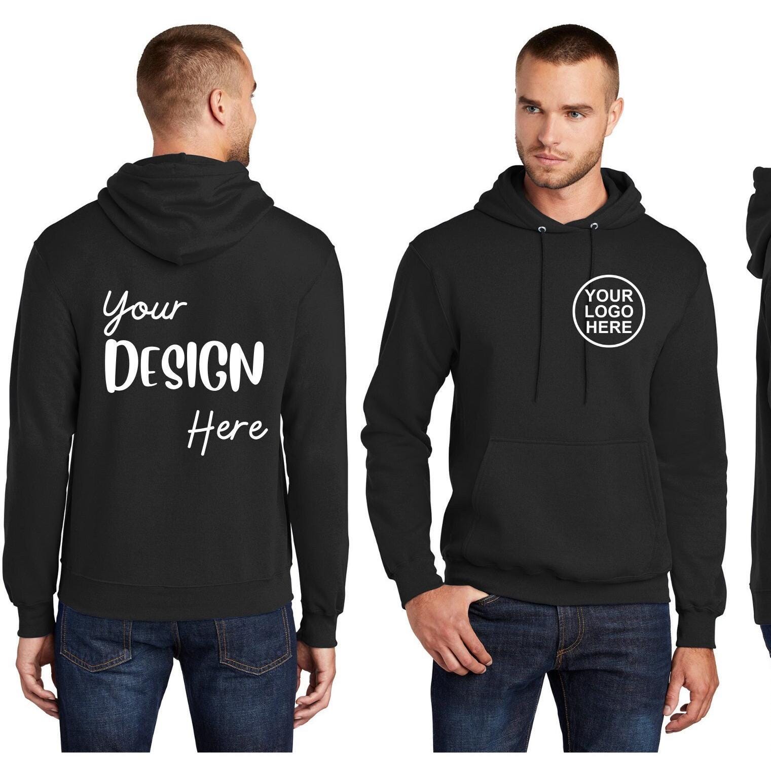 Sweat à capuche personnalisé : sweat d'équipe personnalisé, sweat à capuche de travail avec votre logo/design, polaire Port & Company. PC78H