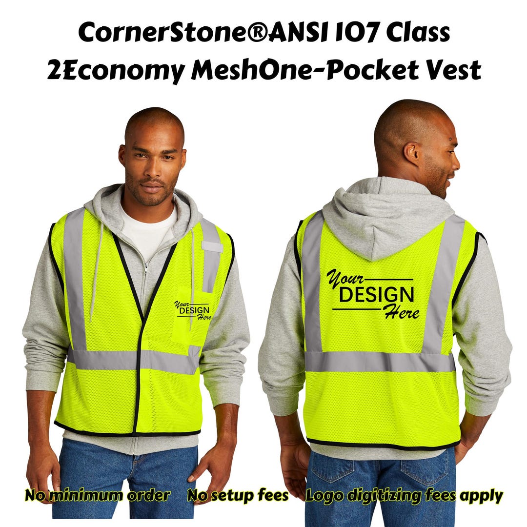 Custom Printed High Visibility Safety Vest, ANSI Class 2 Csv100 - Etsy