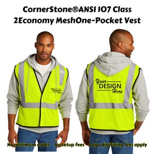 CornerStone Pocket Vest, Custom Safety Vest, High Visibility, Construction Vest, Printed Safety Work Vest (CSV100)