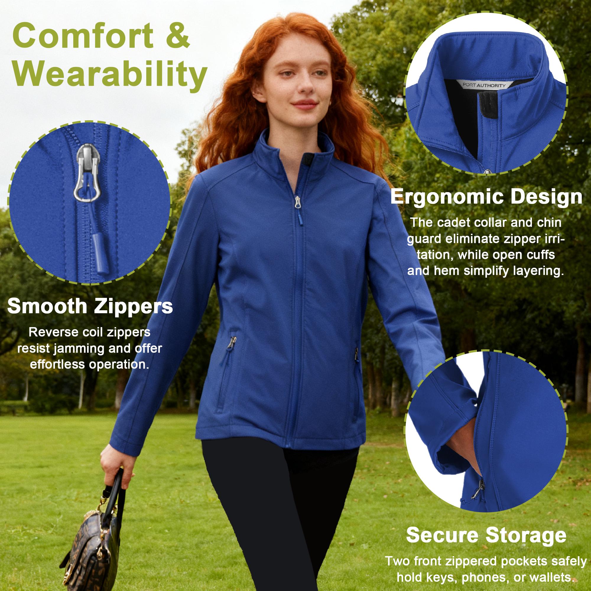Custom Soft Shell Jacket, Personalized Women’s Water-resistant ...