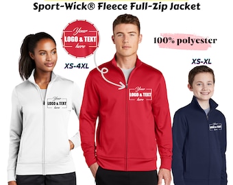 Customized Sport-Tek Fleece Full-Zip Jacket, Custom Sports Jacket, Monogram Jackets, Personalized Jacket, Team jacket.  ST241,LST241,YST241