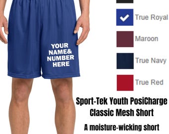 Moisture Wicking Shorts, Custom Youth Shorts, Custom Team Shorts, Print Customized Shorts, Sport-Tek® PosiCharge® Classic Mesh Short (ST510)