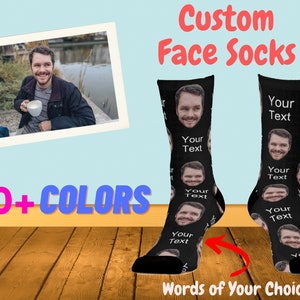 Custom Face Socks, Custom Photo Socks, Add photo/Text On The Socks, Custom Printed Socks, Picture Socks, Unique design, Anniversary Gift.
