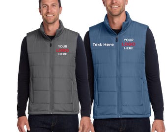 Custom Logo Puffer Vest, Embroidered Staff Uniform, Company Team Gift, Personalized Men's Puffer Vest, Custom Clothing and Jackets j853