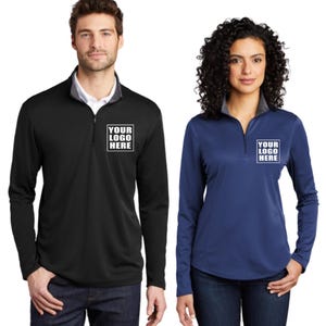 Custom Quarter Zip Sweatshirt | Port Authority Performance 1/4-Zip with Logo/Text | Perfect for Teamwear & Events. k584