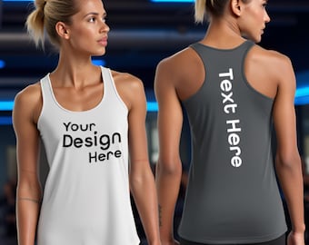 Custom Women's Racerback Tank Top | Personalized Fitness Tee | Moisture-Wicking Dry-Fit Workout Shirt | Performance Gym Tank