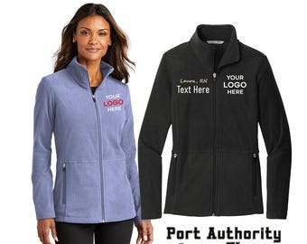Personalized Women's Microfleece Jacket, Custom Embroidered Logo, Monogrammed Fleece, Nurse Jacket, Team Gift, Lightweight Warmth L151