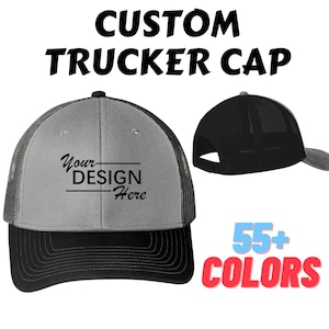 Trucker Cap - Custom Logo Hat, Personalized Business Company Hat, Customized Baseball Hat, Unique Gift for Him/Her. c112