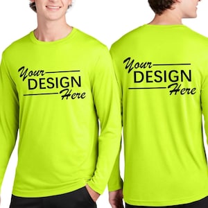 Custom dry fit moisture-wicking performance shirts, Sport-Tek Long Sleeve Cotton Touch Tee, custom team, company logo Shirts, ST450LS