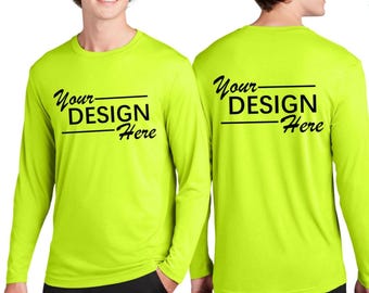 Custom dry fit moisture-wicking performance shirts, Sport-Tek Long Sleeve Cotton Touch Tee, custom team, company logo Shirts, ST450LS