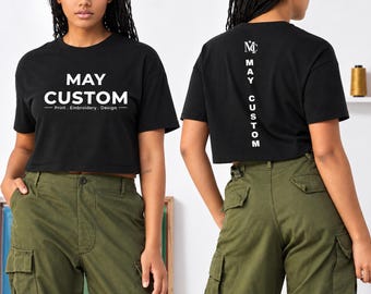 Top corto personalizado para mujer / Bella Canvas 6482 personalizado / Camiseta con logo / Camiseta con foto personalizada / Diseño personalizado a la moda