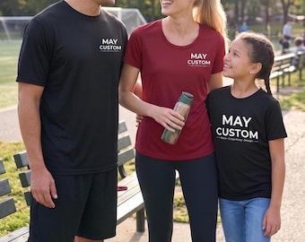 Custom Performance Tees - Dry-Fit Athletic Shirt for Men Women Youth, Design Your Logo or Text - Custom Business Logo Company Uniforms ST350