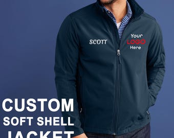 Custom Soft Shell Jacket, Personalized Men’s Water-Resistant Coat with Logo, Custom Company Uniforms, Embroidered Workwear, J317