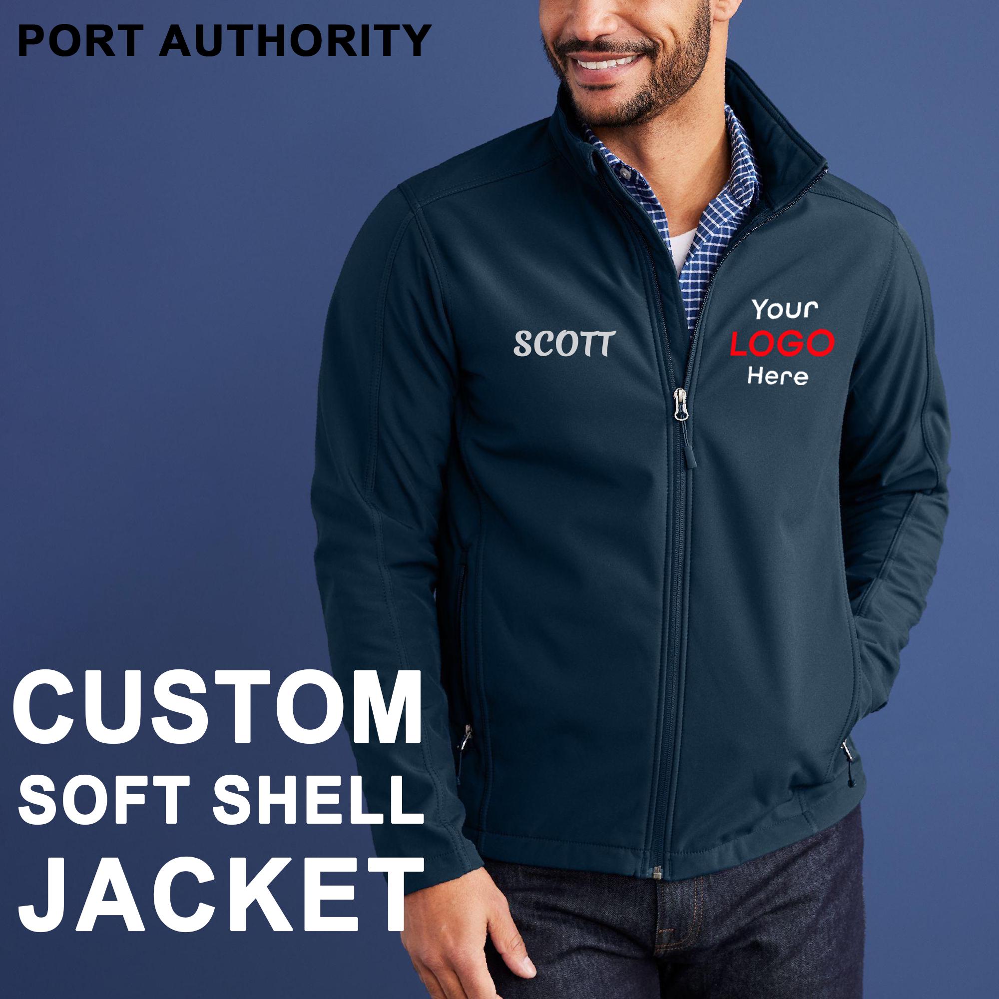 Custom Soft Shell Jacket, Personalized Men’s Water-resistant Coat With ...