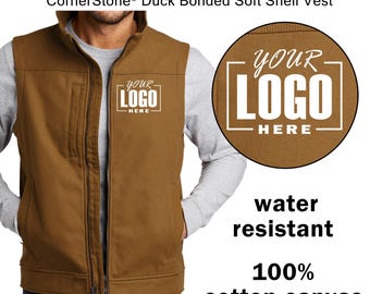 Monogrammed Vest | Custom CornerStone® Duck Soft Shell Vest with Embroidery | Personalized Work Vests & Logo Vests - CSV60