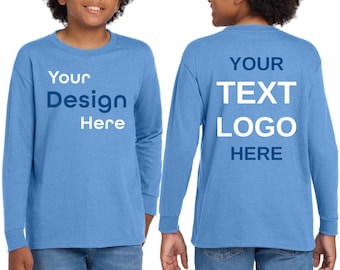 Personalized Youth Long Sleeve Shirt: Custom Logo Back to School Tee 5400B