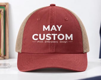 Gorra de camionero con efecto desgastado por el sol / Gorra Comfort Colors CCST0 / Gorra snapback vintage lisa / Gorra de malla sin estructura / Gorra de algodón teñida con pigmentos estéticos