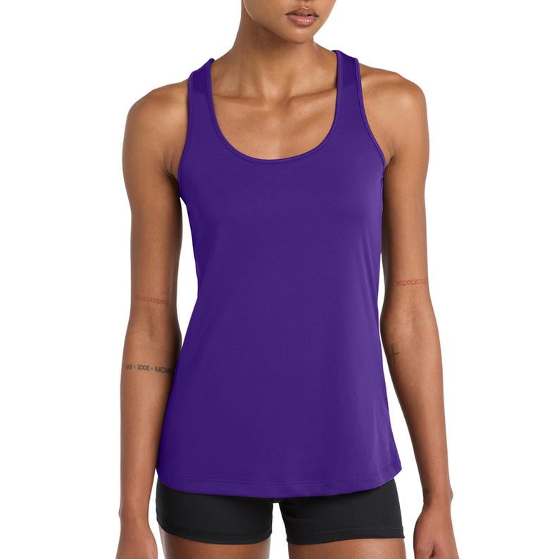 Custom team Performance Tank, Women's dry-fit Racerback Tank, personalized name, team logo shirts, perfect for running, fitness, yoga LST356 image 19