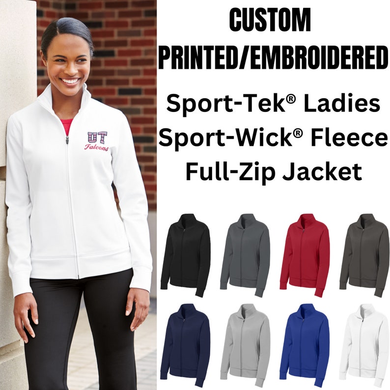 Custom Ladies Full-zip Jacket | Personalized Women's Sport-tek Moisture ...