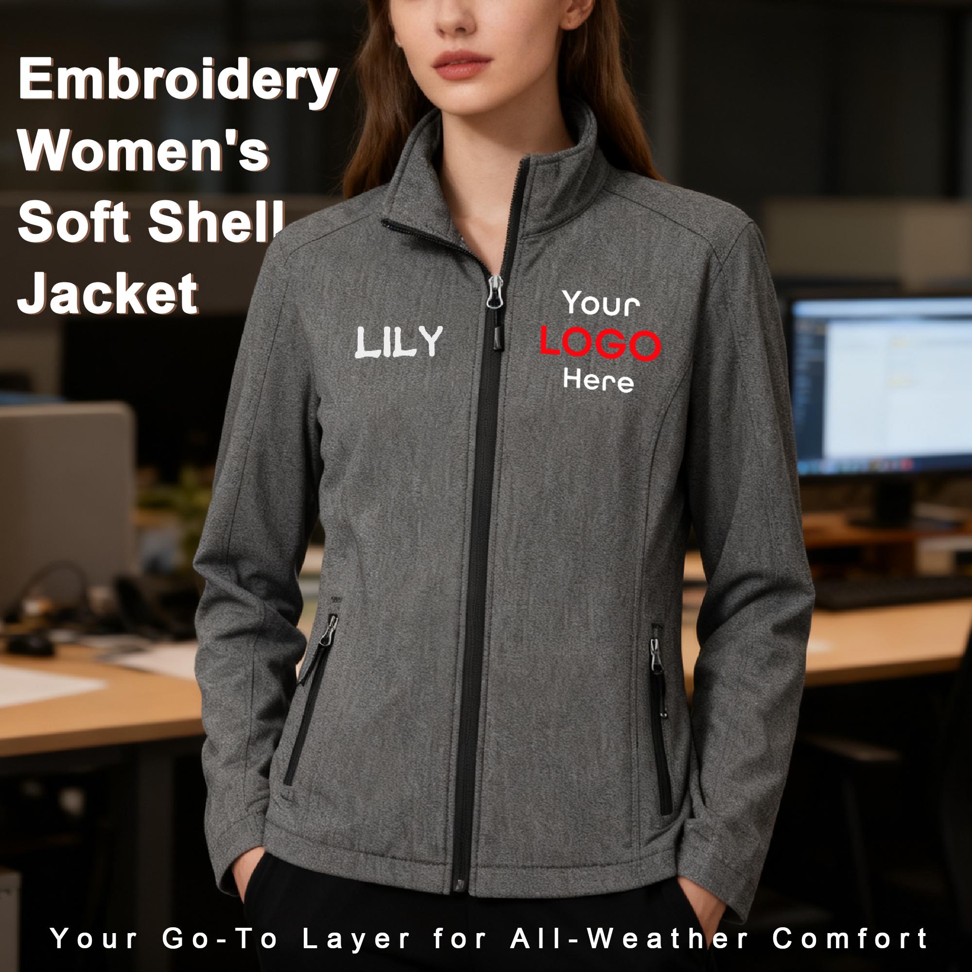 Custom Soft Shell Jacket, Personalized Women’s Water-resistant ...