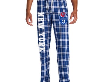 Team Name Pajamas - Personalized Sports Flannel Pants with Custom Name & Number - Perfect for Game Day or Gifts DT1800
