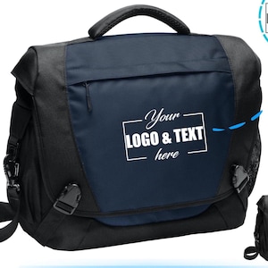Custom Port Authority® Computer Messenger. Embroidered text/logo, Custom messenger bag, Computer bag, Custom logo. Best gift. BG306