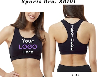 Custom Sports Bra - Personalized Women’s Support Your Team Sports Bra, Moisture-Wicking, Custom Training Bras. SB101