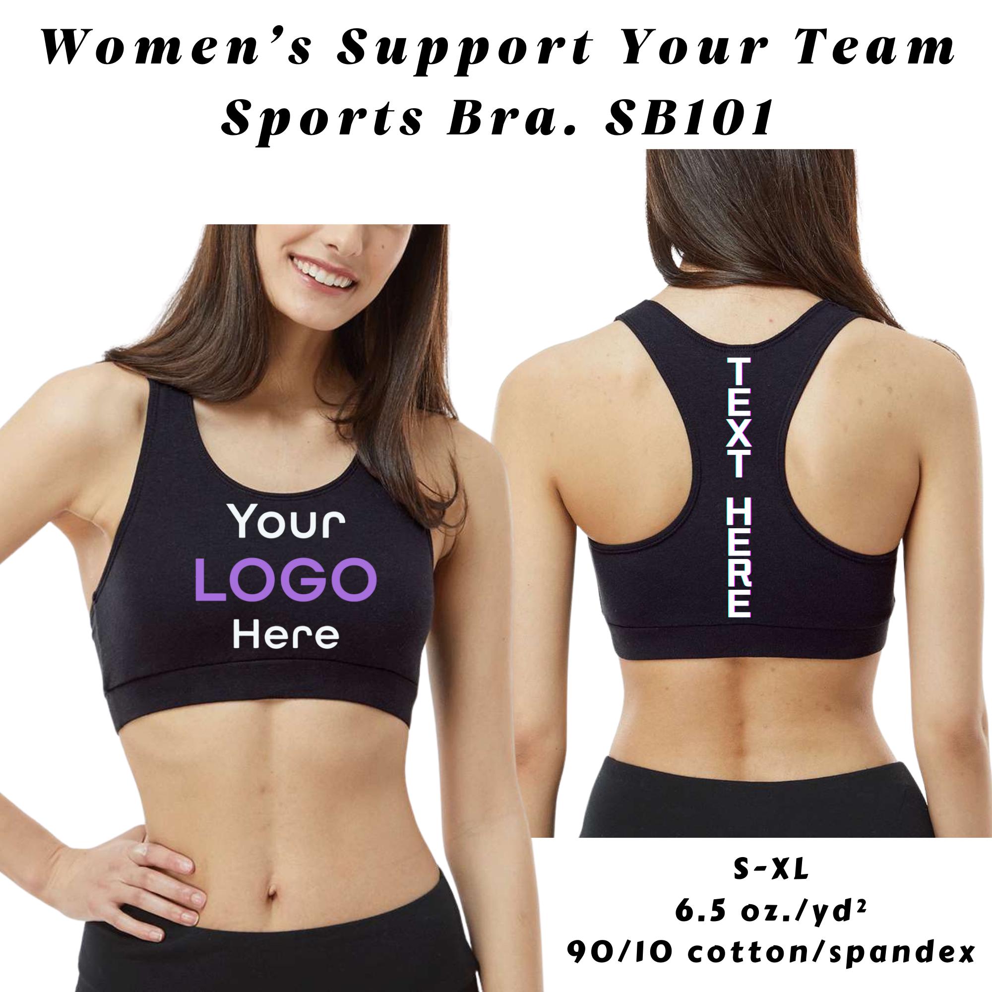 Custom Sports Bra - Personalized Women’s Support Your Team Sports Bra ...