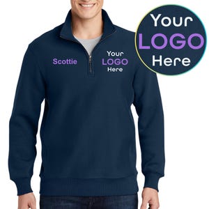 Custom Sport-Tek® Super Heavyweight 1/4-Zip Pullover Sweatshirt, Custom Text/Logo Sweatshirt, Wear your own design/logo. Best gift (ST283)