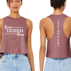 Custom Tank Top - Personalized BELLA+CANVAS Women's Racerback, Custom Cropped Tank, Unique Birthday Gift for Her, 6682
